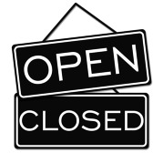 Open closed sign graphic