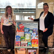 Pop-up library in Village Hall lobby