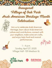 Arab American Heritage Month Celebration flyer