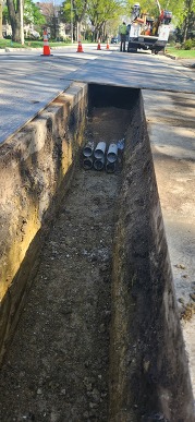 ComEd distribution conduit installation in Oak Park