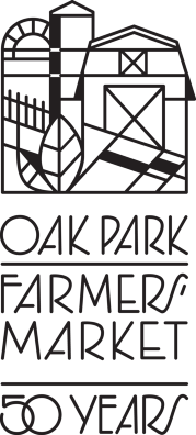 Oak Park Farmers' Market 50th season logo