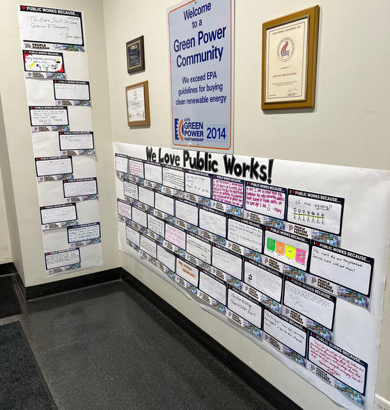 Public Works Center appreciation wall