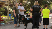 Howie at a block party