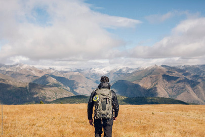man hiking