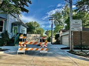 Alley improvement construction in Oak Park