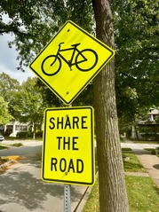 Bike share the road sign