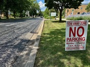 Pavement preservation work outside Village Hall in 2025