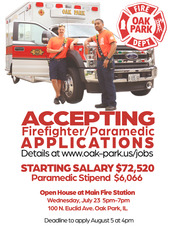 Fire Department firefighter/paramedic recruitment graphic