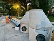 Water & sewer replacement construction material in Oak Park