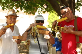 Patrons at the 2024 Oak Park Farmers' Market Corn Roast