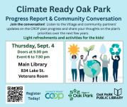 Climate Ready Progress Report & Community Conversation graphic