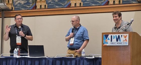 Public Works Director Rob Sproule and Forestry Superintendent Grant Jones presenting at the PWX Conference at McCormick Place