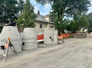 Water and sewer repairs construction in Oak Park