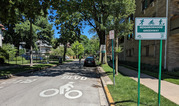 Neighborhood Greenway sign and pavement markings