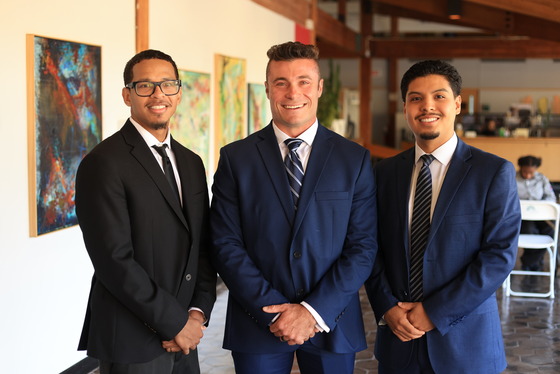 Police Officers Maliek Wade, Shane Fessenden and Anthony Ponce after their swearing-in ceremony