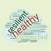 What does a sustainability community mean to you response word cloud