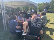 Attendees mingle during the building bridges luncheon at Village Hall on Sept. 18, 2025