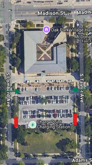 Village Hall parking lot graphic