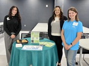 Alina Dekrimenjian, Sara Semelka and Paola Garibay at the OPRF Civics Service Learning Fair on Sept. 18, 2025.