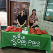 Sara Semelka and Chelly Richards at Narcan vending machine press conference at CTA Harlem/Lake Green Line station.