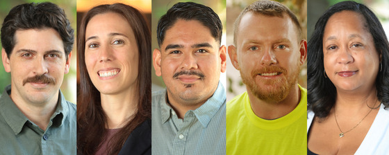 New employees Malcom Mossman, Megan Hanink, Hernan Aguilar, Toby Niemas and Kylah Egan