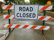 Road closed sign