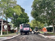 Street resurfacing on Thomas Street in October 2025.