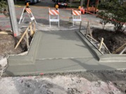 Sidewalk repair and cut through construction at Marion Street