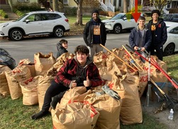 Leaf collection volunteers - OPRF wrestling team in 2024