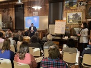 Community members attend the inaugural Oak Park University session on Jan. 26, 2026 at the OPRF History Museum.