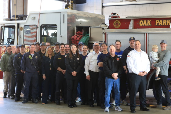 Members Fire Department with Savannah Reinhart at her swearing-in ceremony