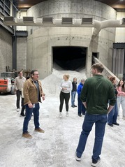 Public Works Director Rob Sproule gives a tour of the Public Works Center during a recent Oak Park University session.