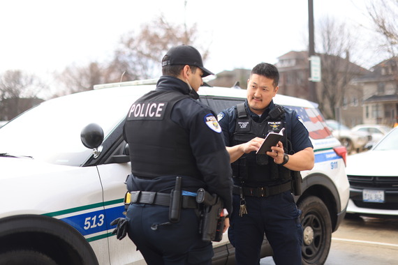 Patrol officers outside