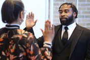Patrol Officer Abdul Muhammad during his swearing-in ceremony March 23, 2026.