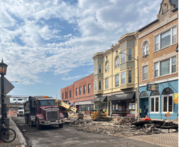 Pavement removals on the 100 block of N. Oak Park Ave. during the Renew the Avenue project