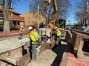 Sewer main installation along Oak Park Avenue as part of the Renew the Avenue project.