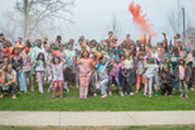 Community members attend Oak Park's 2026 Holi Celebration at Village Hall.