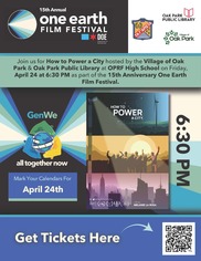 One Earth Film Festival promotional graphic/poster for April 24 screening at OPRF