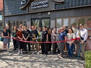 Ribbon cutting event at Gyumon Japanese BBQ.