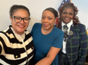 Village Clerk Christina Waters with Cook County Clerk Monica Gordon and Cook County Commissioner Tara Stamps.