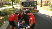 Paramedics with the Oak Park Fire Department respond to a call.