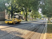Street resurfacing work in Oak Park