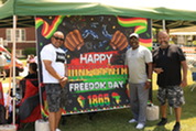 Attendees enjoy the 2025 Juneteenth Celebration at Village Hall.