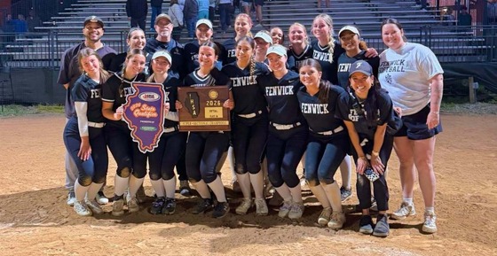 The Fenwick softball team after its 2026 supersectional victory