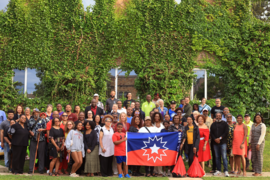 Community members attend the Juneteenth flag-raising ceremony on June 10, 2026.