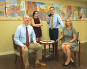 Michael Mertes, Nicole Nodi, John Melaniphy and Cindy Hansen at the Village's Office of Economic Vitality.