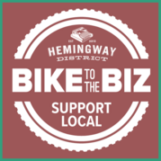 Bike to the Biz support local graphic logo