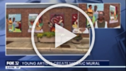 Screenshot of Fox 32 interview with Carolyn Elaine about Off the Wall program