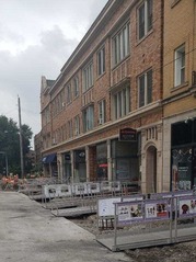 Sidewalk ramps on Oak Park Avenue during the Renew the Avenue construction project