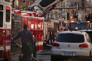 The Oak Park Fire Department responds to a fire in Downtown Oak Park